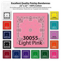 22"x22" Stock Paisley Light Pink Imported 100% Cotton Bandanna